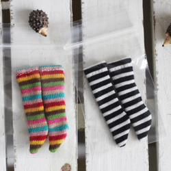 オビツ11 カラフル ボーダー ソックス 2足セット ドール用 ミニチュア