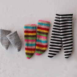 オビツ11 カラフル ボーダー ソックス 2足セット ドール用 ミニチュア
