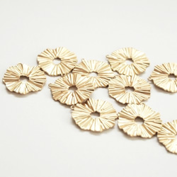 [S1905-6]【10個】 メタル チャーム マットゴールド カン付き ギザギザ 花 丸 フレーム 4枚目の画像