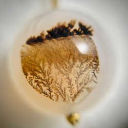 Dendrite agate レザーチョーカーネックレスK１４gf　３８、５cm＋６cm　１点物 3枚目の画像