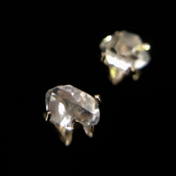 ハーキマーダイヤモンド　K14gfスタッドピアス　両耳 2枚目の画像