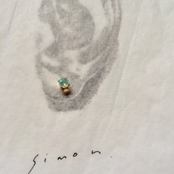 K14gf　宝石質AAAエチオピアオパール　４mm 一粒ピアス　両耳 9枚目の画像