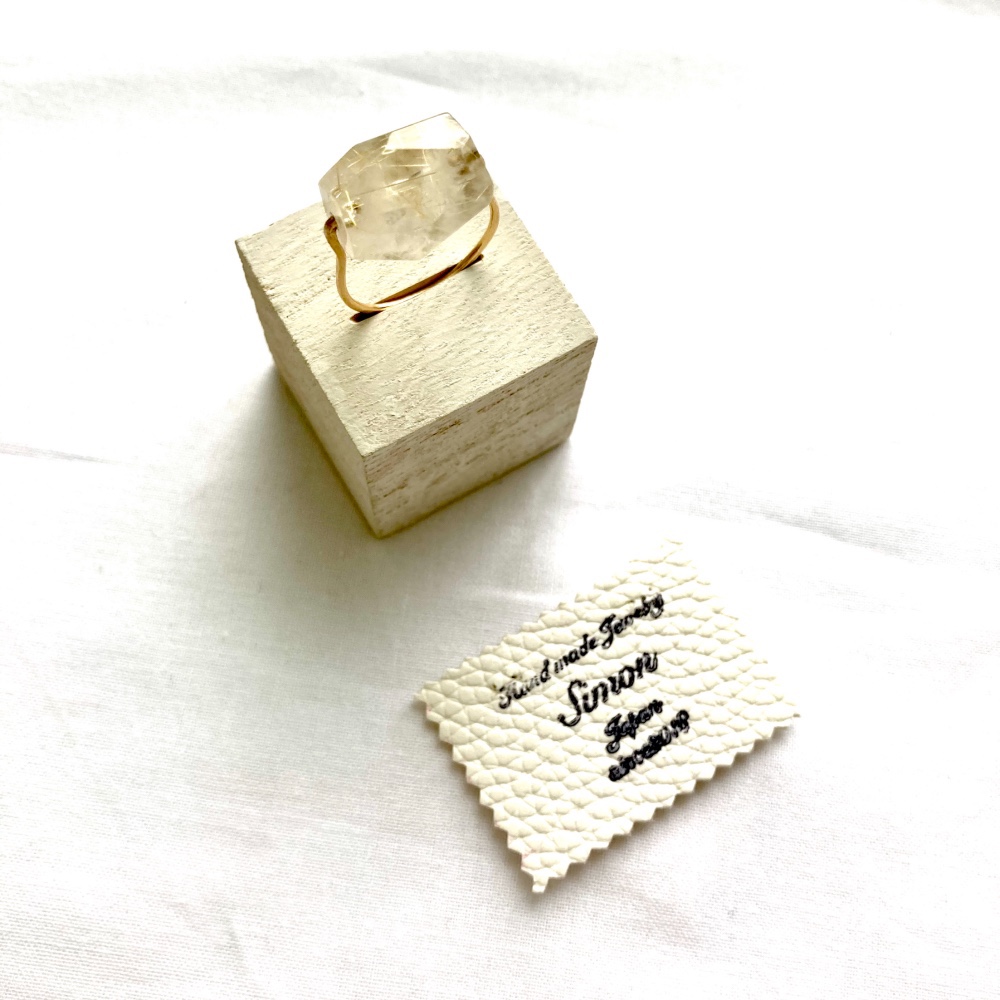 大粒ルチルクォーツ K14gfルリング サイズオーダー可 指輪・リング