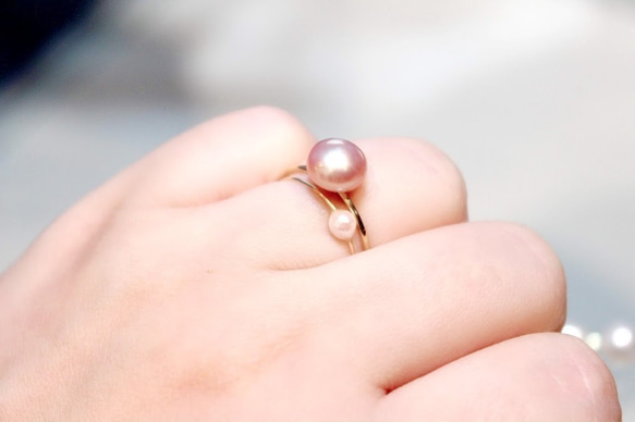 【包郵】碎花白淡水鈕扣珍珠戒指耳環可選銀925◦14kgf 第5張的照片
