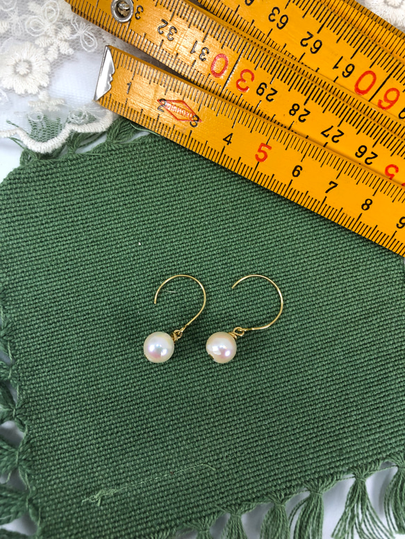 單只 Akoya 珍珠耳環 7 毫米/耳環 [有保修] 防過敏/14kgf 兼容 第3張的照片