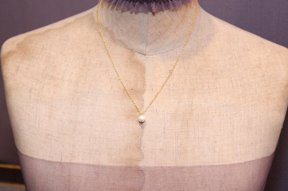 「Creema Limited」單顆 Akoya 珍珠項鍊 7 mm [有保證] / 14kgf 相容 第3張的照片