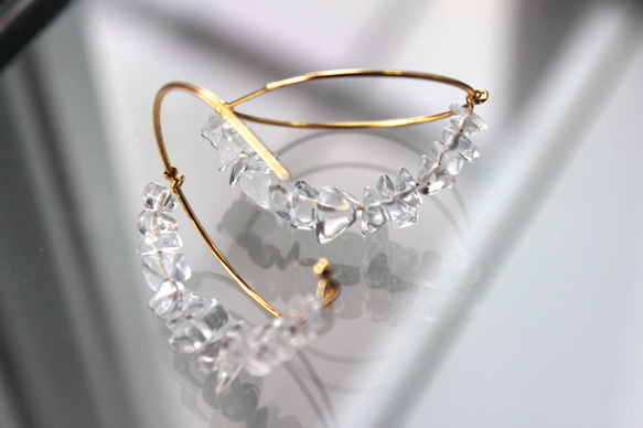 [Creema Limited]免費送貨水晶石英月牙形耳環 第3張的照片