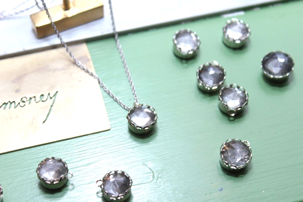 送料無料 sterlingsilver925 ３ｃｔローズカットクリスタルアンティークロープチェーンネックレス