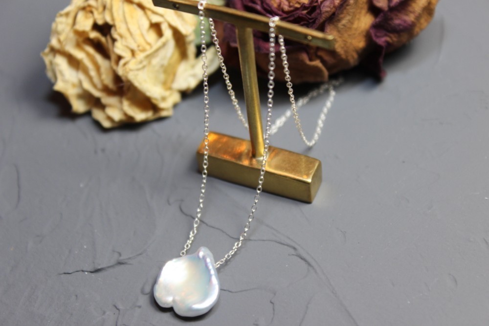 夏の福袋2022 花びら天然ケシパール「ひとひら」ネックレスとピアス選べるsilver925 14kgf 保証書付