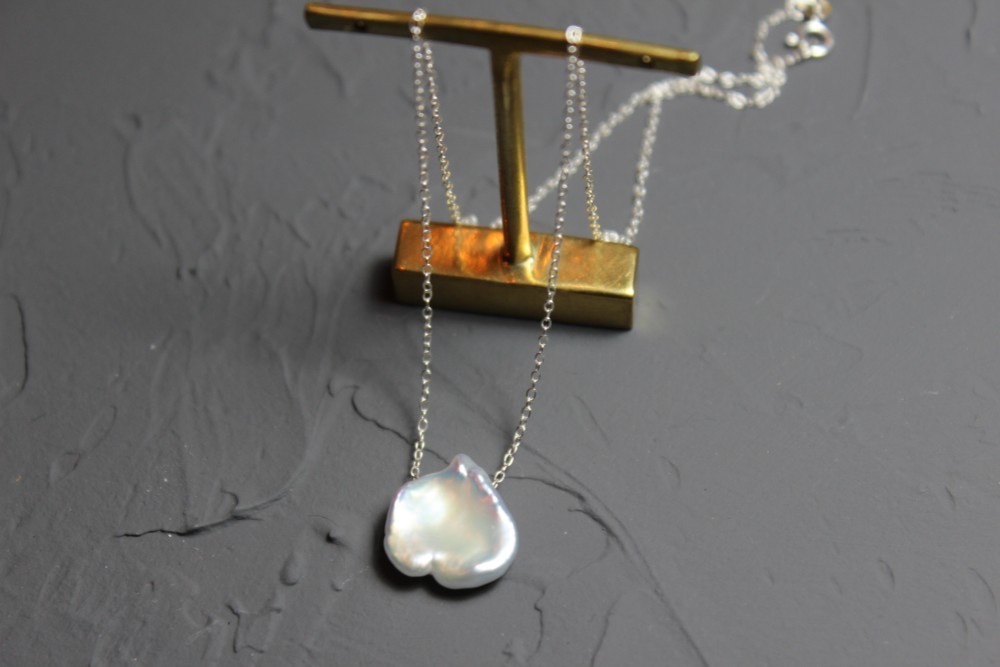 夏の福袋2022 花びら天然ケシパール「ひとひら」ネックレスとピアス選べるsilver925 14kgf 保証書付