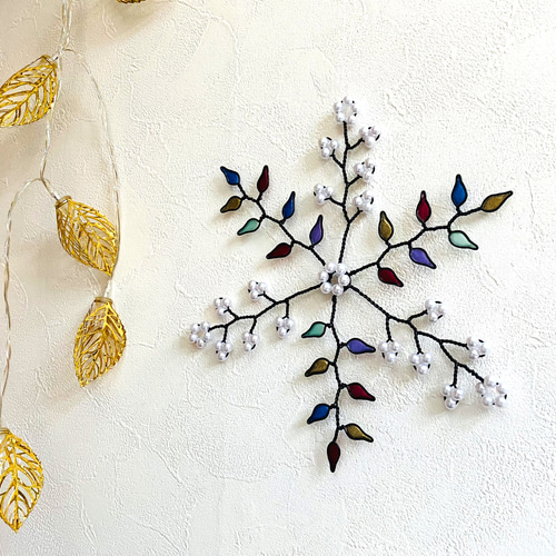 結晶 ワイヤークラフト アート ビーズ オーナメント 壁飾り 可愛い