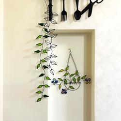 ハンキングバスケット  〜ツートンflower〜　ワイヤークラフト　アート　花　壁飾り　インテリア　可愛い　おしゃれ　 3枚目の画像