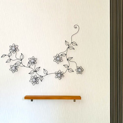 long flower  〜ビーズ〜　ワイヤークラフト　アート　花　壁飾り　可愛い　おしゃれ　インテリア　スワッグ 5枚目の画像