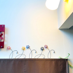 ガーランド　〜flower〜　スワッグ　ワイヤークラフト　アート　花　壁飾り　シンプル　可愛い　おしゃれ　インテリア　 5枚目の画像