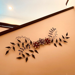 Garden  ワイヤークラフト　アート　花　壁飾り　ビーズ　可愛い　おしゃれ　インテリア　雑貨 3枚目の画像