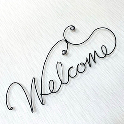 welcome　〜ビーズ〜　ワイヤークラフト　アート　壁掛け　壁飾り　シンプル　おしゃれ　可愛い　インテリア　雑貨 3枚目の画像