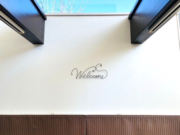 welcome　〜ビーズ〜　ワイヤークラフト　アート　壁掛け　壁飾り　シンプル　おしゃれ　可愛い　インテリア　雑貨 7枚目の画像