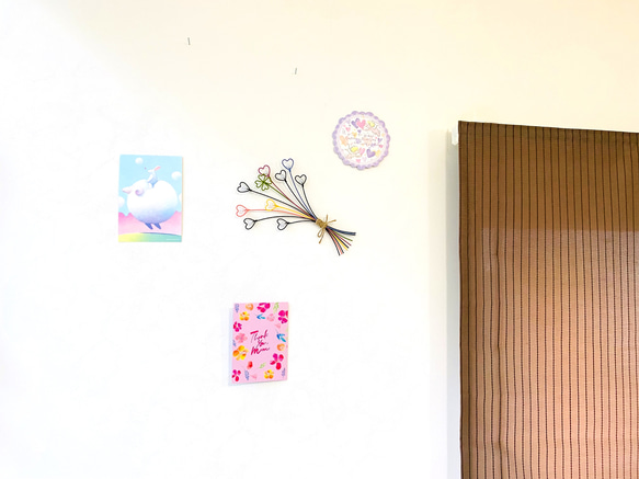 〜ちっちゃなハートのスワッグ〜　ワイヤークラフト　アート　壁　飾り　花　可愛い　おしゃれ　インテリア　雑貨　ブーケ　 6枚目の画像