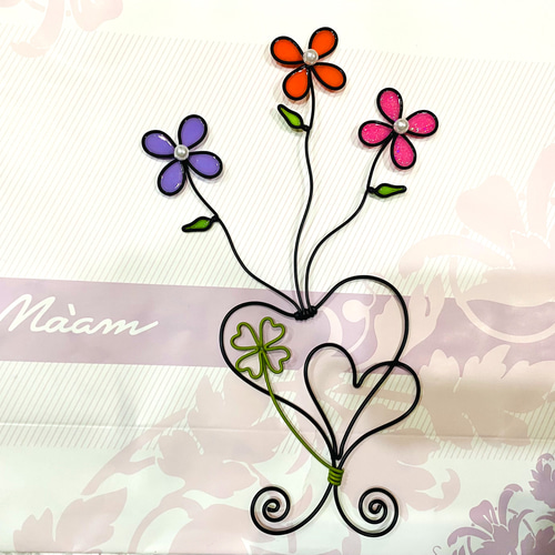 アンティーク アートフラワーフレーム ハートver. ハンドメイド アートフレーム フラワーハート - スマートギフト