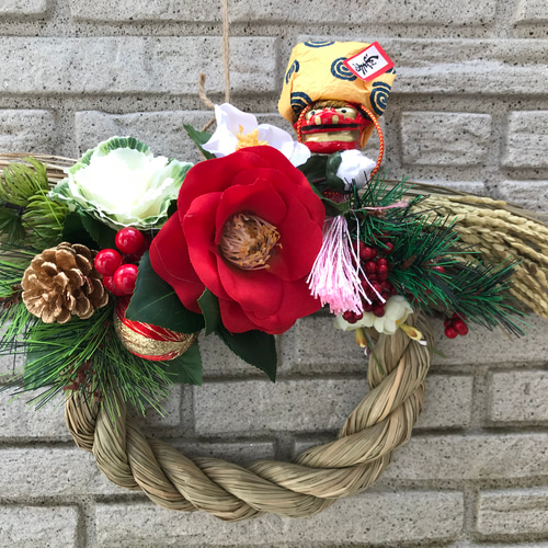 ＊萌＊*プロフ必読*＊ページ　✴︎クリスマスリースandしめ縄飾り✴︎ 正月飾り リースしめ縄 お楽しみ○紅白椿しめ縄飾り○お正月飾り