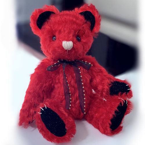 モヘア生地 ハイブランドコレクション ウェイビーカールモヘア ルビー