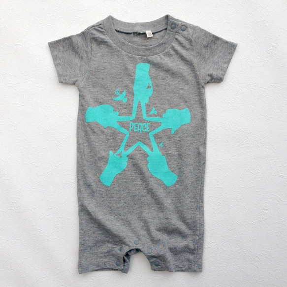 PEACE ROMPERS(HEATHER GRAY) 1枚目の画像