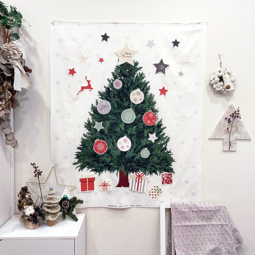 超早割祭2023】クリスマスツリー もみの木 タペストリー用生地 簡単