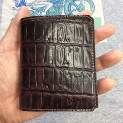 革財布・お洒落でコンパクト・使いやすい収納・総手縫い（W01CR-2) 3枚目の画像