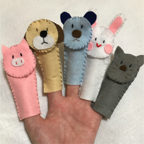 かえるのうた】指人形セット フエルト おもちゃ・人形 マメすけ