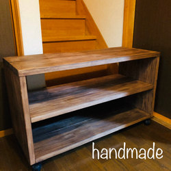 アイアンラック ハンドメイド ブライワックス 杉板付(100㎝×2枚) アイアンラック ハンドメイド ブライワックス 杉板付(100㎝×2枚