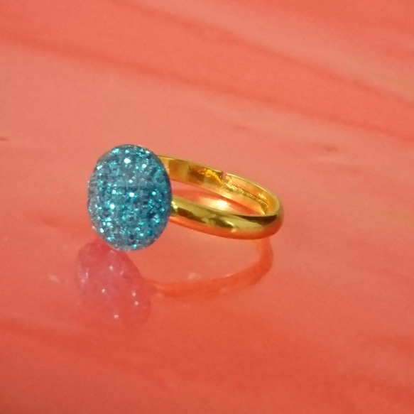 氷の宝石　ブルーアイスの指環 2枚目の画像