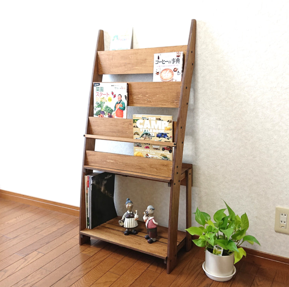 立て掛け式風なオープンシェルフ❗No.2 ／マガジンラック／絵本棚 棚