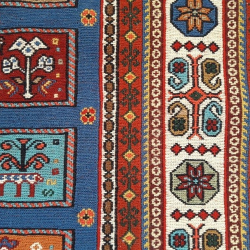 一点物) イラン・シルジャン産 キリム 青 カーペット・絨毯・ラグ