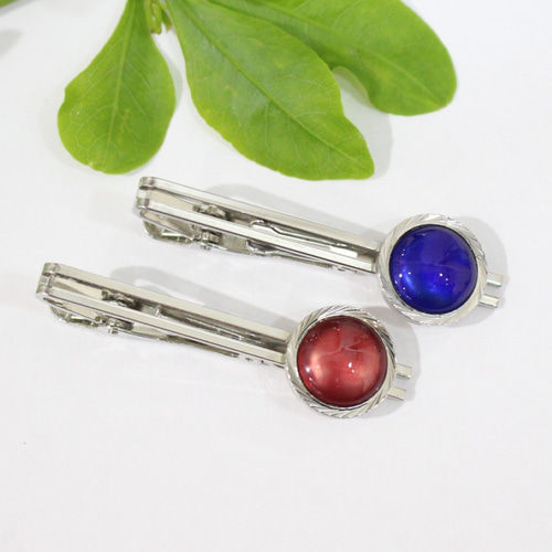 宝石のようなシンプルな丸型七宝ネクタイピン タイピン・カフス 本村