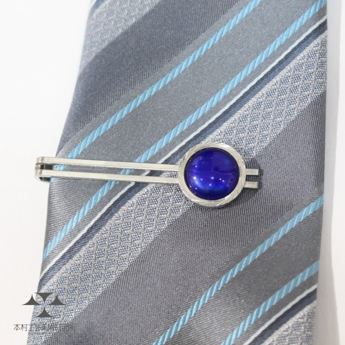 宝石のようなシンプルな丸型七宝ネクタイピン タイピン・カフス 本村