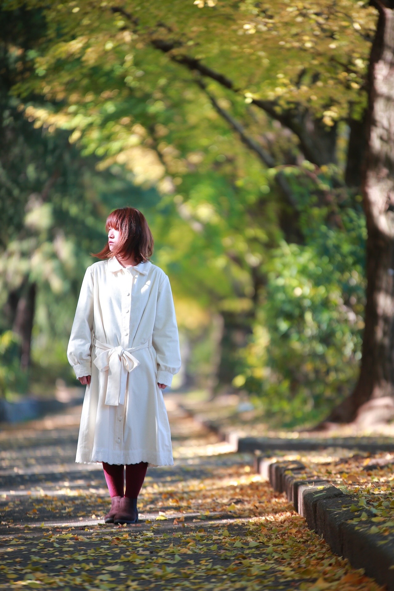 レース使いのナチュラルシャツワンピ