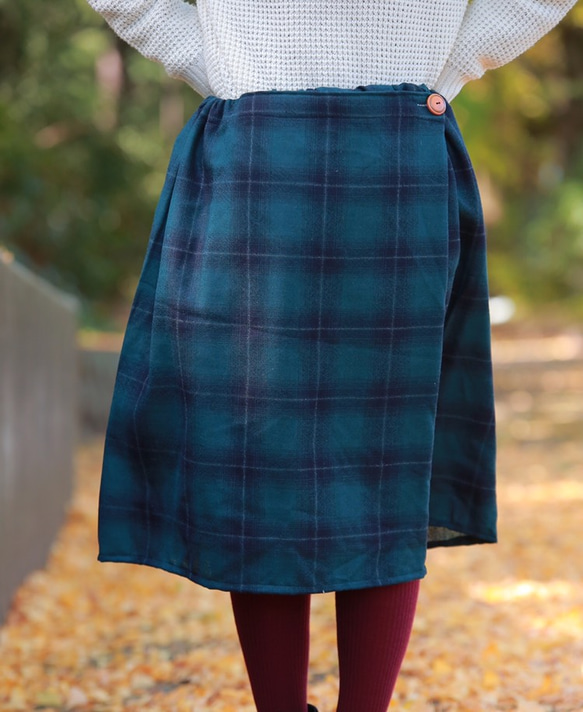 巻きスカート風ギャザースカート 3枚目の画像
