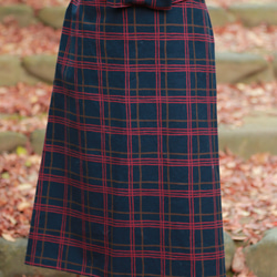 ウール風チェックの暖かスカート 2枚目の画像