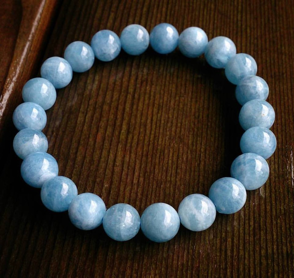 ディープアクアマリン　9mm ブレスレット ディープアクアマリン 9mm ブレスレット 南アフリカ産◇ディープカラー