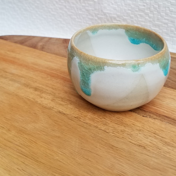 1000円値引済★信楽焼 まぁるい小鉢【白波ペア】お得なセット small bowl ミニボウル 湯呑おばんざい副菜 5枚目の画像