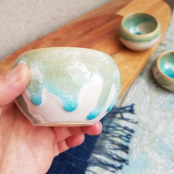 1500円値引済★信楽焼 まぁるい小鉢【小さな海岸シリーズ】お得な3個セット small bowl ミニボウル 湯呑 6枚目の画像