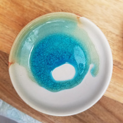 小皿[浅瀬の砂州]　小皿 ケーキ皿 デザート皿 プレート　青い皿 海岸 2枚目の画像