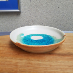 小皿[浅瀬の砂州]　小皿 ケーキ皿 デザート皿 プレート　青い皿 海岸 5枚目の画像