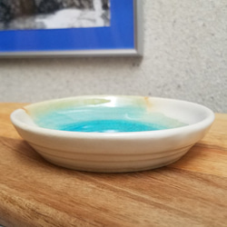 小皿[浅瀬の砂州]　小皿 ケーキ皿 デザート皿 プレート　青い皿 海岸 6枚目の画像