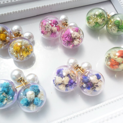 color ガラスドームピアス イヤリング ピアス（スタッド・一粒） amm