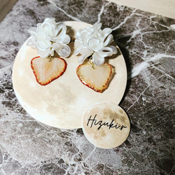 ★北海道の果樹園とコラボ！「押しフルーツ」◆いちごピアス/イヤリング◆#128-131 3枚目の画像