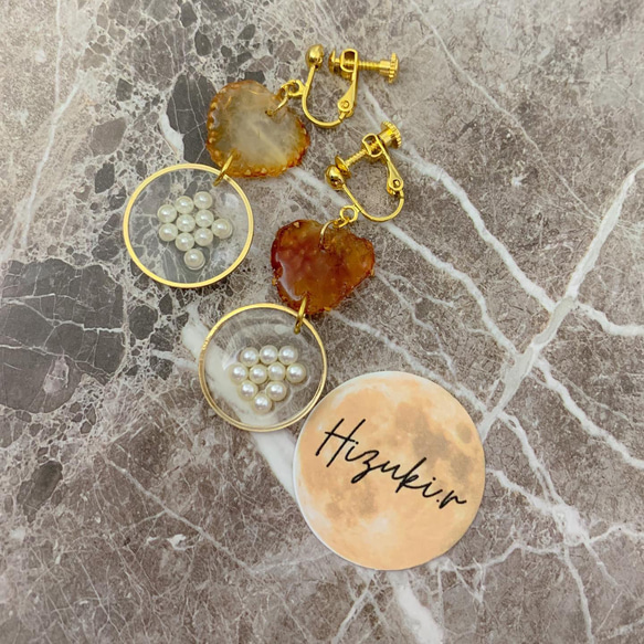 ★北海道の果樹園とコラボ！「押しフルーツ」◆いちごピアス/イヤリング◆#137-138 2枚目の画像