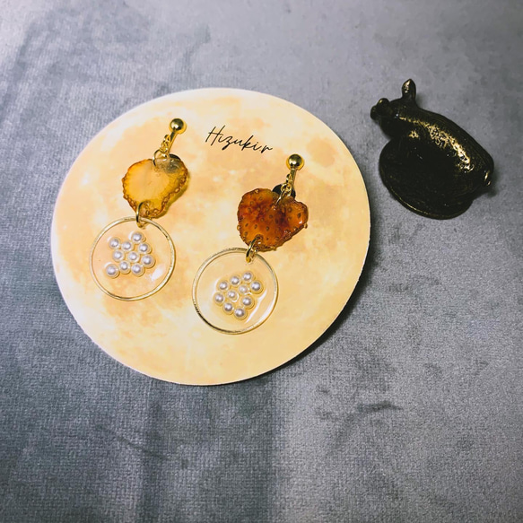 ★北海道の果樹園とコラボ！「押しフルーツ」◆いちごピアス/イヤリング◆#137-138 9枚目の画像