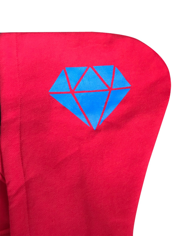 ユニセックス ダイヤモンドパーカー 赤 2枚目の画像