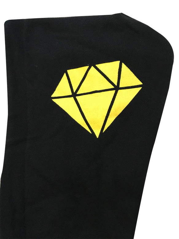 ユニセックス ダイヤモンドパーカー 黒 スポーティ カジュアル 2枚目の画像